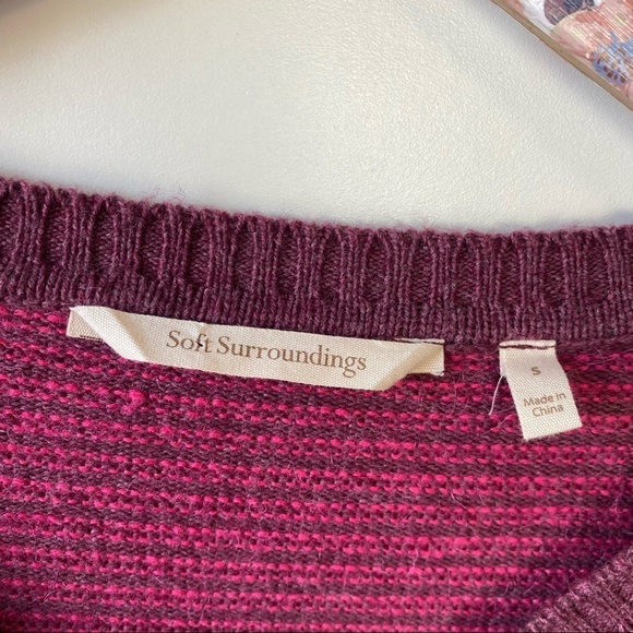 SOFT SURROUNDINGS Bellflower Pink Striped Sweater! Small Knit - Picture 6 of 10